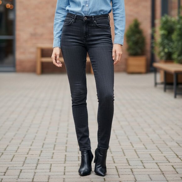 G-Star Raw 3301 High Waisted Skinny Jean In Dark Aged Women's Size 24 - Picture 1 of 9